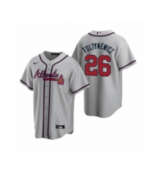 Women Atlanta Braves #26 Mike Foltynewicz Nike Gray 2020 Replica Road Jersey