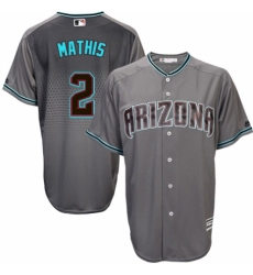 Men's Majestic Arizona Diamondbacks #2 Jeff Mathis Replica Gray/Turquoise Cool Base MLB Jersey