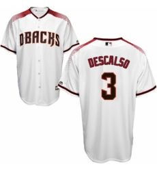 Men's Majestic Arizona Diamondbacks #3 Daniel Descalso Authentic White Home Cool Base MLB Jersey