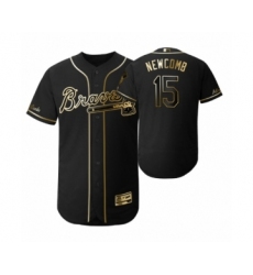 Men's 2019 Golden Edition Atlanta Braves Black #15 Sean Newcomb Flex Base Jersey