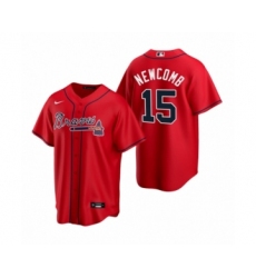Men's Atlanta Braves #15 Sean Newcomb Nike Red 2020 Replica Alternate Jersey