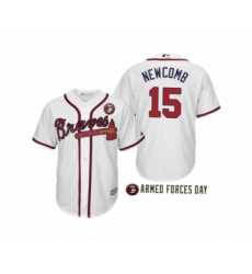 Women 2019 Armed Forces Day Sean Newcomb #15 Atlanta Braves White Jersey
