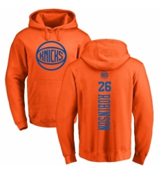 NBA Nike New York Knicks #26 Mitchell Robinson Orange One Color Backer Pullover Hoodie