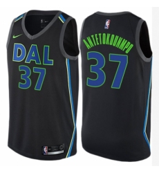 Men's Nike Dallas Mavericks #37 Kostas Antetokounmpo Swingman Black NBA Jersey - City Edition