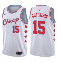 Youth Nike Chicago Bulls #15 Chandler Hutchison Swingman White NBA Jersey - City Edition