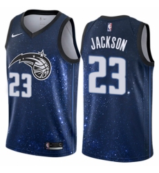 Men's Nike Orlando Magic #23 Justin Jackson Authentic Blue NBA Jersey - City Edition