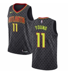 Youth Nike Atlanta Hawks #11 Trae Young Swingman Black NBA Jersey - Icon Edition