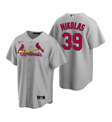 Men's Nike St. Louis Cardinals #39 Miles Mikolas Gray Road Stitched Baseball Jersey