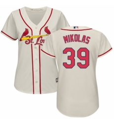 Women's Majestic St. Louis Cardinals #39 Miles Mikolas Authentic Cream Alternate Cool Base MLB Jersey