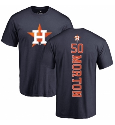 MLB Nike Houston Astros #50 Charlie Morton Navy Blue Backer T-Shirt