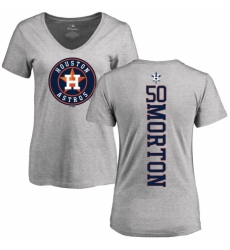 MLB Women's Nike Houston Astros #50 Charlie Morton Ash Backer T-Shirt