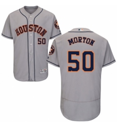 Men's Majestic Houston Astros #50 Charlie Morton Grey Road Flex Base Authentic Collection MLB Jersey