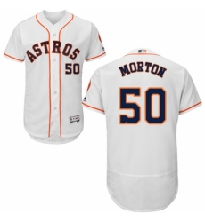 Men's Majestic Houston Astros #50 Charlie Morton White Home Flex Base Authentic Collection MLB Jersey