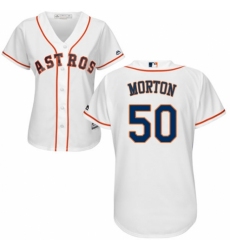 Women's Majestic Houston Astros #50 Charlie Morton Authentic White Home Cool Base MLB Jersey
