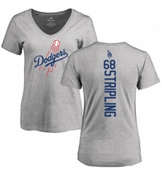 MLB Women's Nike Los Angeles Dodgers #68 Ross Stripling Ash Backer T-Shirt