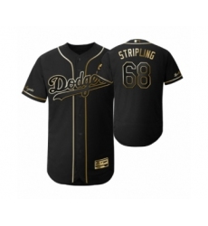 Men's 2019 Golden Edition Los Angeles Dodgers Black #68 Ross Stripling Flex Base Jersey