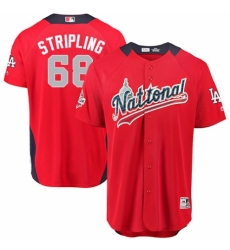 Men's Majestic Los Angeles Dodgers #68 Ross Stripling Game Red National League 2018 MLB All-Star MLB Jersey