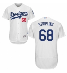 Men's Majestic Los Angeles Dodgers #68 Ross Stripling White Home Flex Base Authentic Collection MLB Jersey