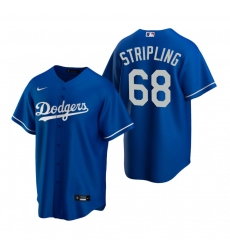 Men's Nike Los Angeles Dodgers #68 Ross Stripling Royal Alternate Stitched Baseball Jersey