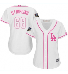 Women's Majestic Los Angeles Dodgers #68 Ross Stripling Authentic White Fashion Cool Base 2018 World Series MLB Jersey