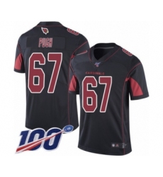 Men's Arizona Cardinals #67 Justin Pugh Limited Black Rush Vapor Untouchable 100th Season Football Jersey