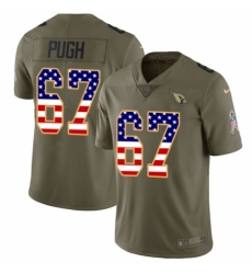 Men's Nike Arizona Cardinals #67 Justin Pugh Limited Olive/USA Flag 2017 Salute to Service NFL Jersey