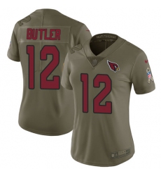 Women's Nike Arizona Cardinals #12 Brice Butler Limited Olive 2017 Salute to Service NFL Jersey