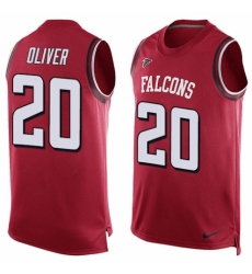 Men's Nike Atlanta Falcons #20 Isaiah Oliver Limited Red Player Name & Number Tank Top NFL Jersey