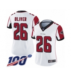 Women's Atlanta Falcons #26 Isaiah Oliver White Vapor Untouchable Limited Player 100th Season Football Jersey