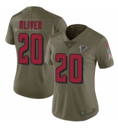 Women's Nike Atlanta Falcons #20 Isaiah Oliver Limited Olive 2017 Salute to Service NFL Jersey