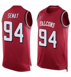Men's Nike Atlanta Falcons #94 Deadrin Senat Limited Red Player Name & Number Tank Top NFL Jersey