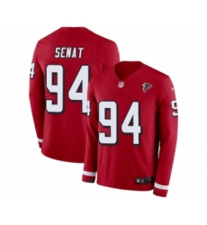 Youth Nike Atlanta Falcons #94 Deadrin Senat Limited Red Therma Long Sleeve NFL Jersey