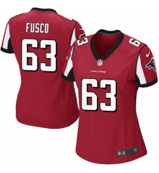 Women's Nike Atlanta Falcons #63 Brandon Fusco Game Red Team Color NFL Jersey