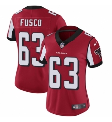 Women's Nike Atlanta Falcons #63 Brandon Fusco Red Team Color Vapor Untouchable Elite Player NFL Jersey