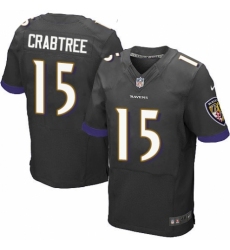 Men's Nike Baltimore Ravens #15 Michael Crabtree Elite Black Alternate NFL Jersey