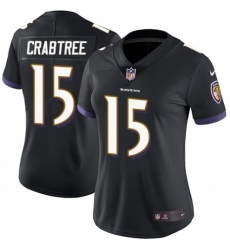 Women's Nike Baltimore Ravens #15 Michael Crabtree Black Alternate Vapor Untouchable Limited Player NFL Jersey