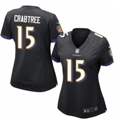Women's Nike Baltimore Ravens #15 Michael Crabtree Game Black Alternate NFL Jersey