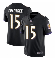 Youth Nike Baltimore Ravens #15 Michael Crabtree Black Alternate Vapor Untouchable Limited Player NFL Jersey