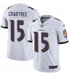 Youth Nike Baltimore Ravens #15 Michael Crabtree White Vapor Untouchable Elite Player NFL Jersey