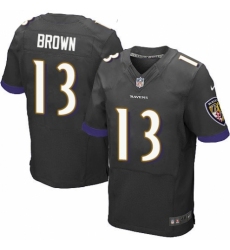 Men's Nike Baltimore Ravens #13 John Brown Elite Black Alternate NFL Jersey