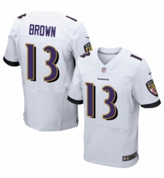 Men's Nike Baltimore Ravens #13 John Brown Elite White NFL Jersey