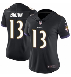 Women's Nike Baltimore Ravens #13 John Brown Black Alternate Vapor Untouchable Limited Player NFL Jersey