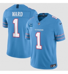 Men's Tennessee Titans #1 Cameron Ward Light Blue 2026 With 2-Star C F.U.S.E. Vapor Limited Football Stitched Jersey
