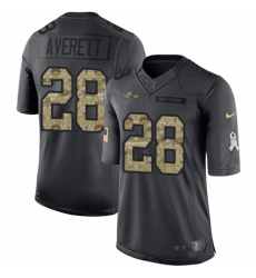 Men's Nike Baltimore Ravens #28 Anthony Averett Limited Black 2016 Salute to Service NFL Jersey