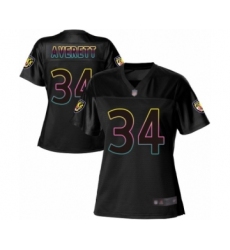 Women's Baltimore Ravens #34 Anthony Averett Game Black Fashion Football Jersey