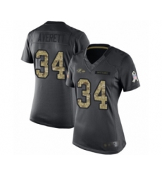 Women's Baltimore Ravens #34 Anthony Averett Limited Black 2016 Salute to Service Football Jersey