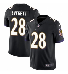 Youth Nike Baltimore Ravens #28 Anthony Averett Black Alternate Vapor Untouchable Elite Player NFL Jersey