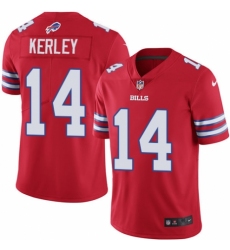 Men's Nike Buffalo Bills #14 Jeremy Kerley Elite Red Rush Vapor Untouchable NFL Jersey