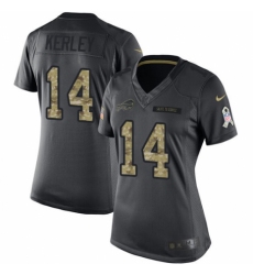 Women's Nike Buffalo Bills #14 Jeremy Kerley Limited Black 2016 Salute to Service NFL Jersey