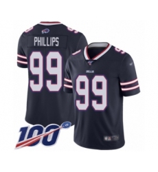 Men's Buffalo Bills #99 Harrison Phillips Limited Navy Blue Inverted Legend 100th Season Football Jersey